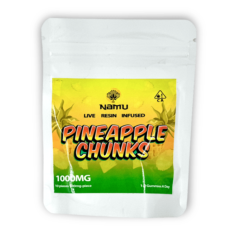 Namu Pineapple Chunks 100mg Live Resin Infused Gummies